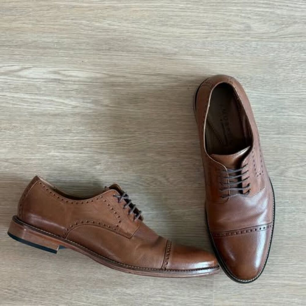 Johnson & Murphy Mens Lace Up Dress Shoes Sz 12 Brown